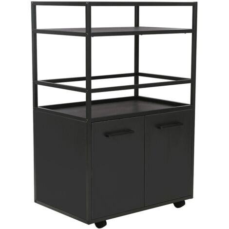 CALICOSY - Buffet sur roulettes 2 portes, 2 plateaux et 4 roulettes L60 cm - MOSAIK (1/5)