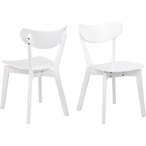 Lot de 2 chaises repas 45x55x79,5 cm décor blanc - SELDA (1/5)