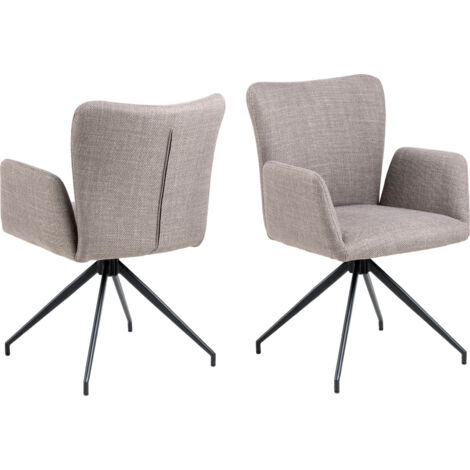 Laura chaise de salle à manger avec accoudoirs marron. (1/5)