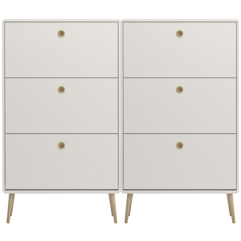 Softline meuble à chaussures 6 claquement de portes blanc. (1/4)
