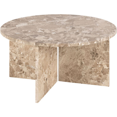 Vega table basse Ø90cm marbre marron. (1/5)