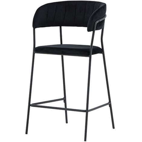 Lui tabouret de bar velours noir. (1/5)