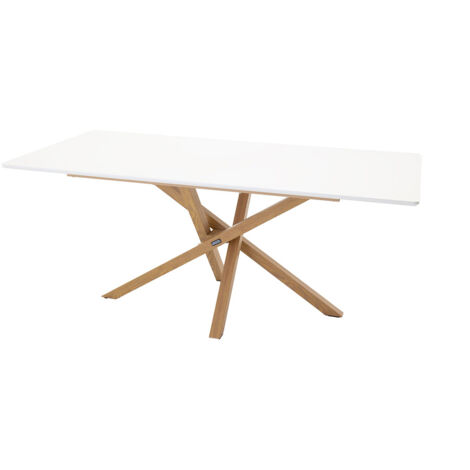 Table à manger 8 personnes en bois et métal - Blanc - Piazza (1/5)