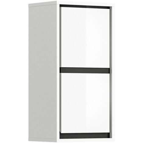 Meuble de rangement suspendu 1 porte décor blanc et noir - JARUZ (1/5)