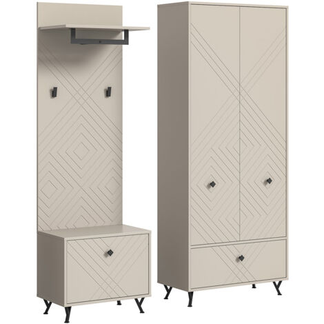 Notes ensemble d'armoires de rangement beige mat. (1/5)