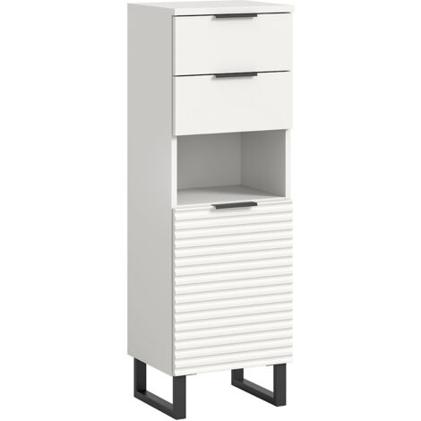 Riff armoire de salle de bain 2 tiroirs 1 porte 1 compartiment blanc. (1/5)