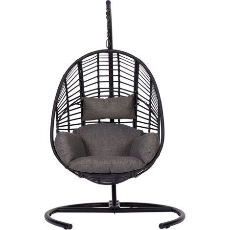 Armin chaise suspendue avec coussin noir. (1/5)