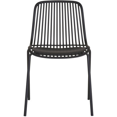 Lot de 4 chaises de jardin en plastique  - Noir - Branson (1/5)