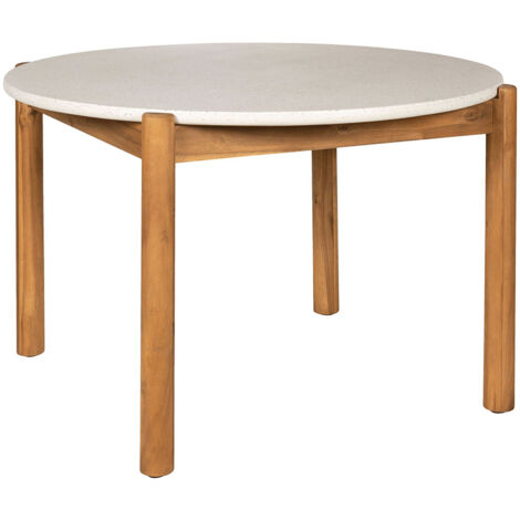 Terracina table de jardin Ø120cm naturel, blanche. (1/5)