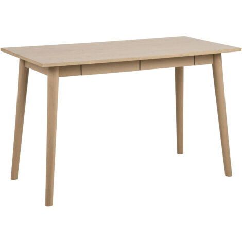 Bureau 1 tiroir 120x60x75 cm décor chêne naturel (1/5)