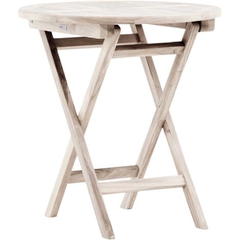 Table de jardin Ø70 cm en teck Kenya (1/4)