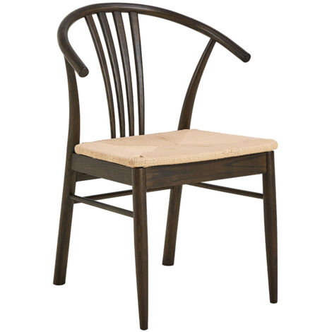 Lot de 2 chaises avec accoudoirs 54x54x83 cm en chêne marron (1/5)