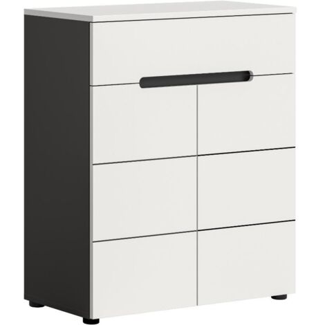 Canu meuble à chaussures 2 portes, 1 tiroir blanc, gris. (1/5)