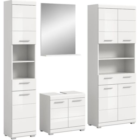 Scout ensemble de meubles de salle de bains S81 blanc brillant, blanc. (1/5)