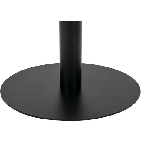 Bolzano Table de bar, Ø70 cm, aspect marbre, pieds noirs, blanc.