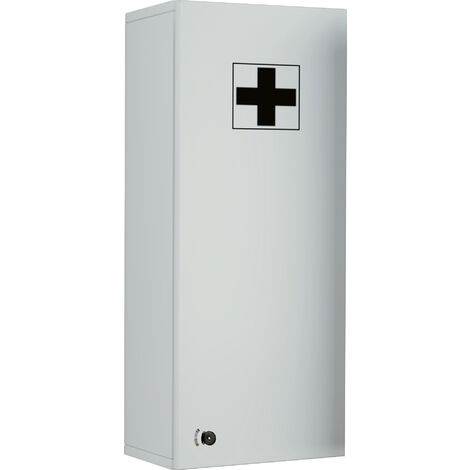 Medasa L Armoire à pharmacie murale, 1 porte avec serrure, blanc. (1/5)