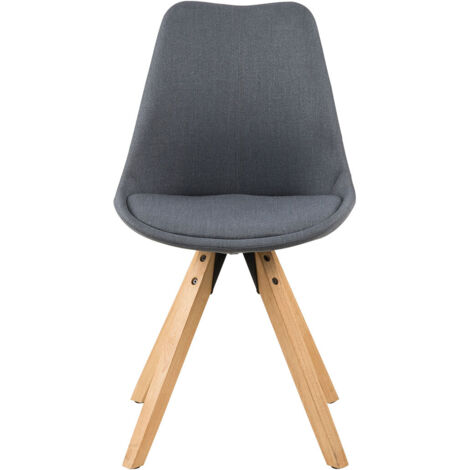CHAISE REMBOURRÉE, gris foncé, PIEDS EN BOIS, Dima (1/5)