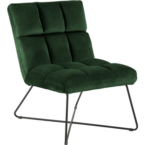 Fauteuil 62x86x90 cm en velours vert foncé (1/5)