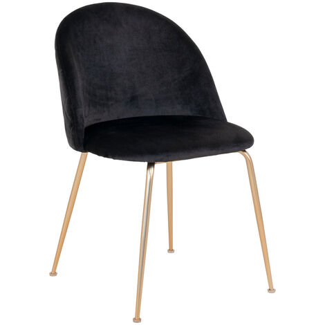 Lot de 2 chaises velours PINOZ – Élégance contemporaine-Noir (1/5)