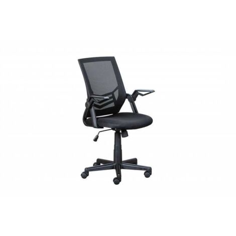 Fauteuil de bureau 59,5x57x90,5/100 cm en tissu noir (1/5)
