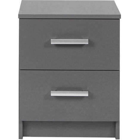 Elenzio Commode à 2 tiroirs, gris. (1/5)