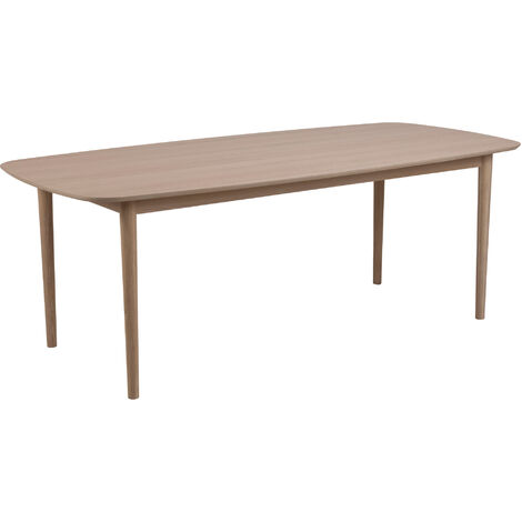 Aston Table de salle à manger ovaleextensible, finition chêne huilé, blanc. (1/5)
