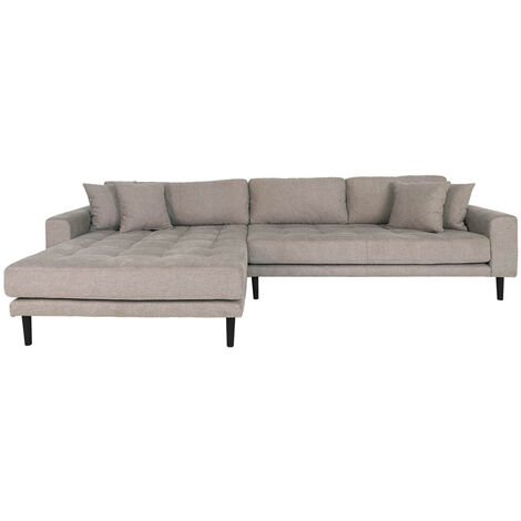 Canapé d'angle à gauche 290x92/170x76 cm en tissu gris - VANEA (1/3)