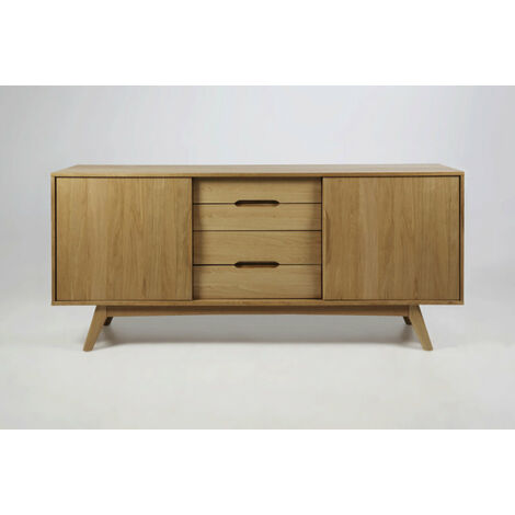 Martha Buffet avec 2 portes et 4 tiroirs décorés en chêne, délavé. (1/5)