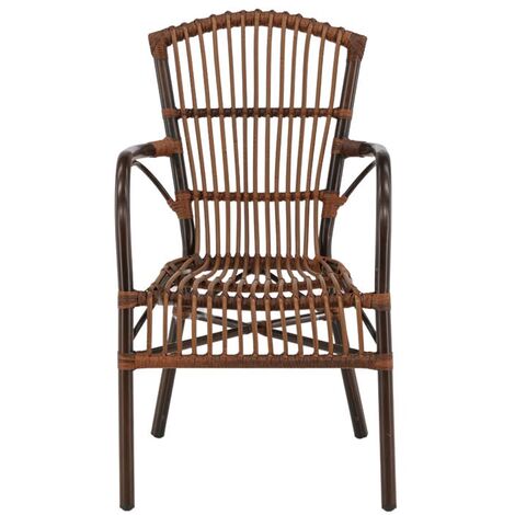 Galera chaise de jardin empilable marron. (1/4)