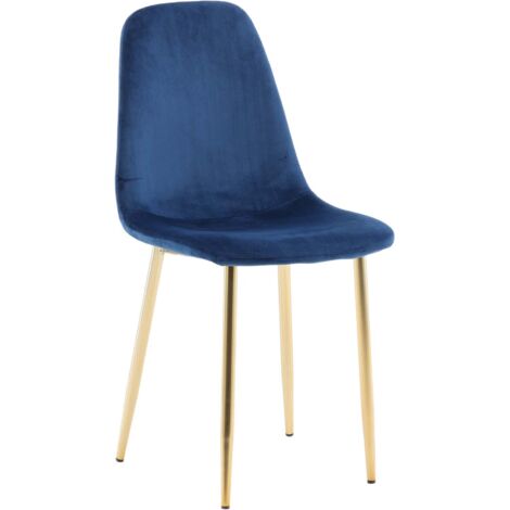 Chaise en velours et pieds cuivrés Polar (1/4)