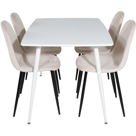 Ensemble Table Carrée et 2 Chaises Scandinave Blanches - Kit-M