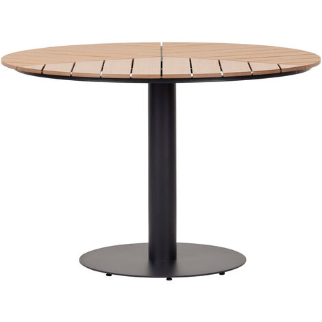 Hector Table de jardin Ø113 cm, noir, teck frêne. (1/2)