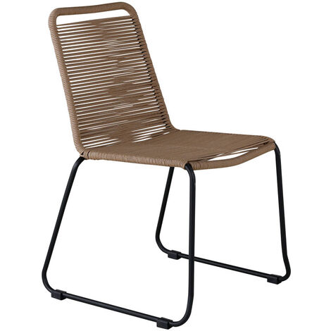Lindos Chaise de jardin empilable, noir. (1/5)