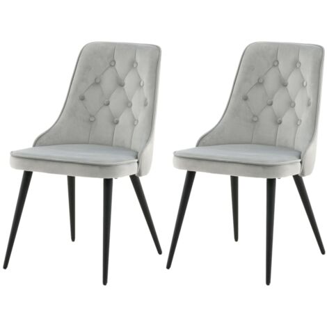 Chaises à manger lot de 2 Velvet Deluxe gris clair/noir Venture Home (1/5)