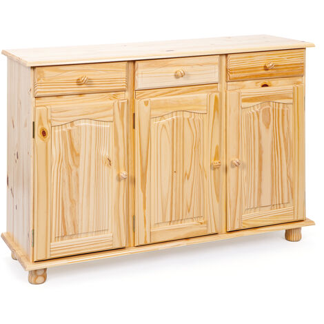 Abill Buffet 3 tiroirs, 3 portes, naturel. (1/5)