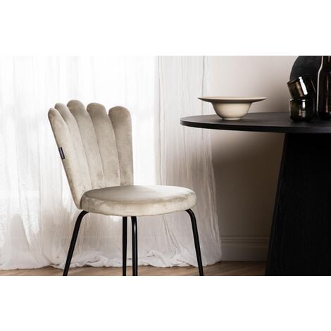 Limhamn chaise de salle à manger velours beige.