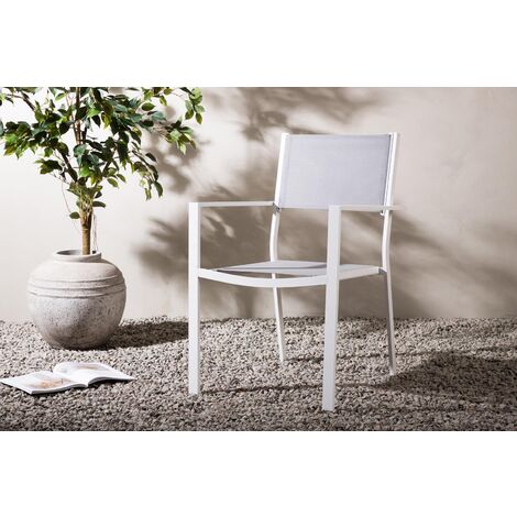 Fauteuil de jardin enfant en résine rose et métal blanc Copacabana