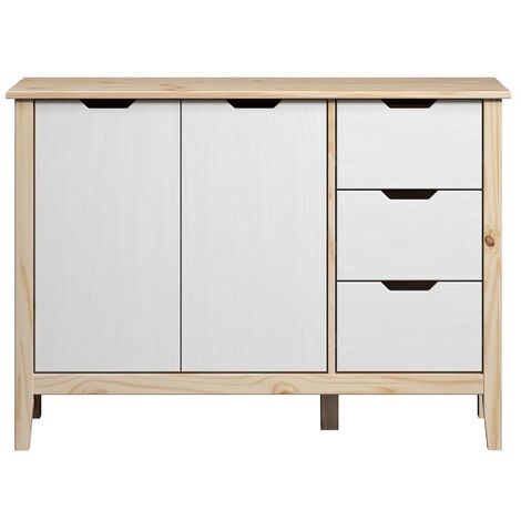 Latera buffet 3 tiroirs, 2 portes blanc.