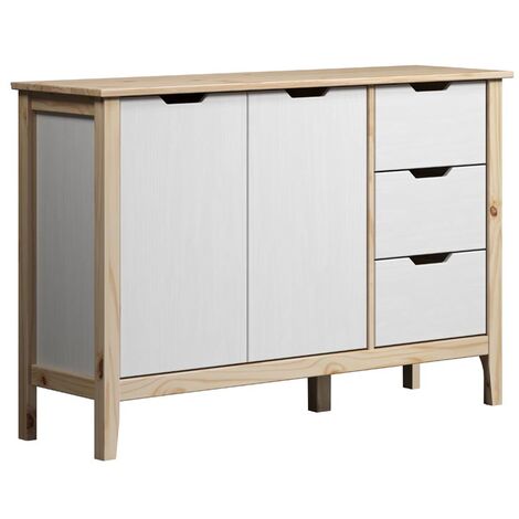 Latera buffet 3 tiroirs, 2 portes blanc.