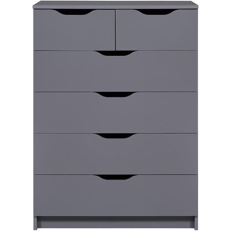 Silenzia commode 2 petit, 4 grand tiroirs gris. (1/5)