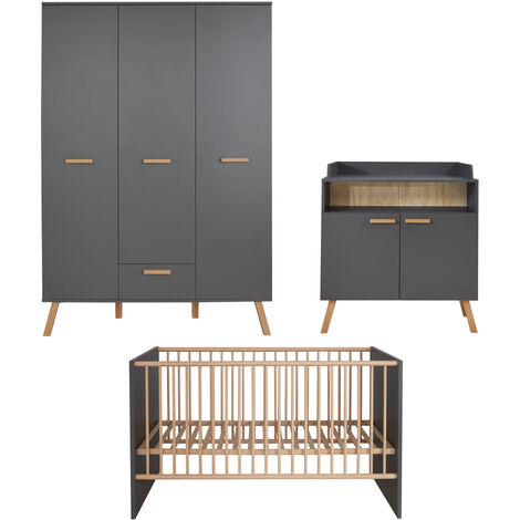 MatsBaby Ensemble de meubles chambre de bébé, gris.