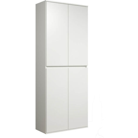 Armoire De Rangement Herzberg Noir - 4 Étagères + 2 Barres De Suspension - 150x45x175 Cm