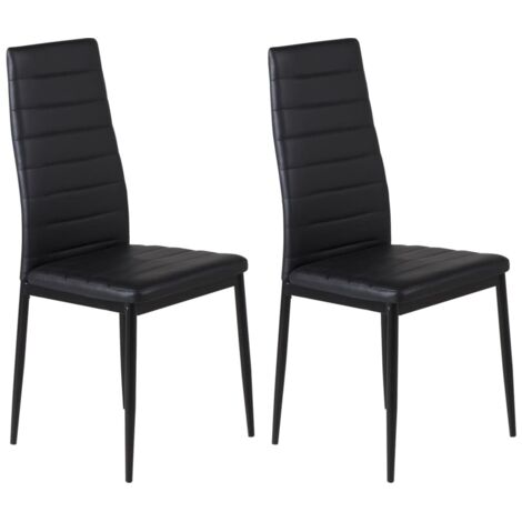Chaise dossier haut en acier et polyuréthane noir Slim (1/5)