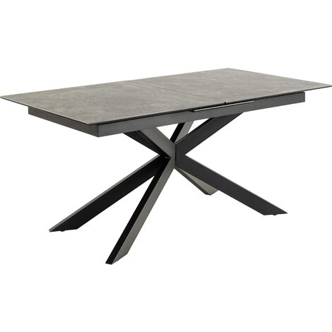 Irwine table de salle à manger 90x168/210cm avec 1 plateau supplémentaires noir. (1/2)