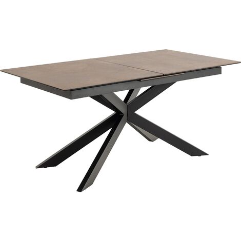 Irwine table de salle à manger 90x168/210cm avec 1 plateau supplémentaires marron. (1/5)