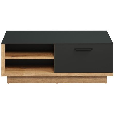 Synnax table basse 2 Claquement de portes, 4 tablettes gris,chêne décor. (1/5)