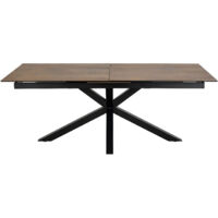 Hellin – Table à manger extensible 100x200/240cm marron – Charge maximale 100kg – Design élégant pour salle à manger moderne