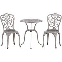 Table ronde et 2 chaises de jardin Nandin