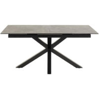 Heaven table de salle à manger brut céramique, plateau supplémentaires 1 pc, 90x168/210cm noir.