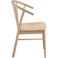 Cassandra chaise de salle à manger avec accoudoirs bois blanc.